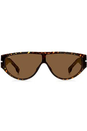 HUGO BOSS Mask-style sunglasses in monogram- acetate
