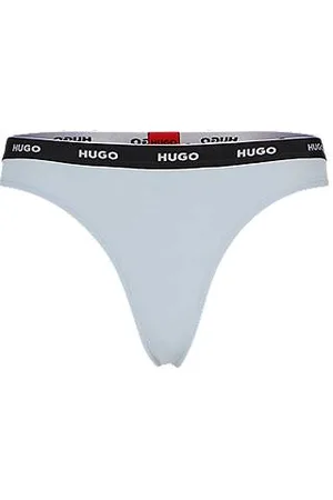 BOSS - Monogram-lace thong with double waistband