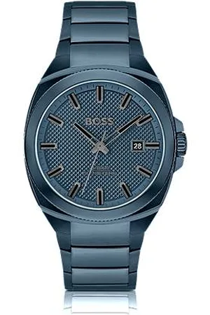 HUGO BOSS Link-bracelet watch with tonal guilloché dial