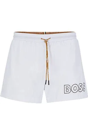 HUGO BOSS Quick-drying swim shorts with outline logo
