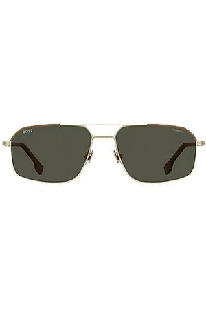 HUGO BOSS Limited-edition Italian-crafted sunglasses with leather trims