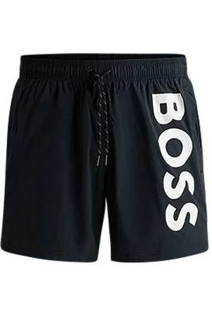 HUGO BOSS Contrast-logo swim shorts in quick-drying fabric
