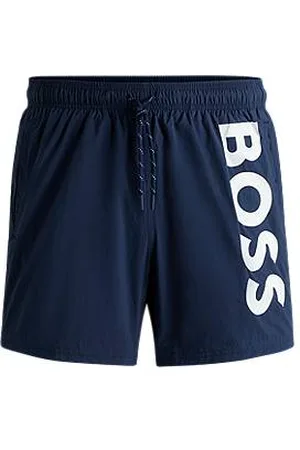 HUGO BOSS Contrast-logo swim shorts in quick-drying fabric