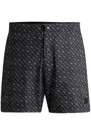 HUGO BOSS Quick-dry swim shorts with monogram print