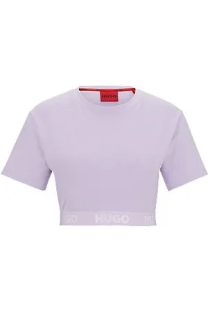 HUGO BOSS Cotton-blend crew-neck T-shirt with logo waistband