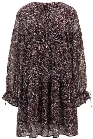 HUGO BOSS Paisley-print dress with tie details