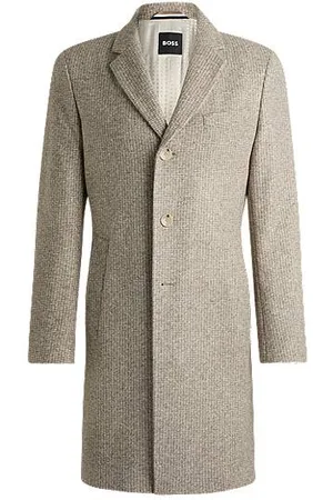 HUGO BOSS Slim-fit coat in patterned jersey