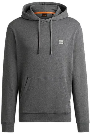 HUGO BOSS Regular-fit hoodie in cotton terry with logo patch