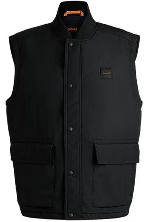 HUGO BOSS Water-repellent regular-fit gilet with logo badge