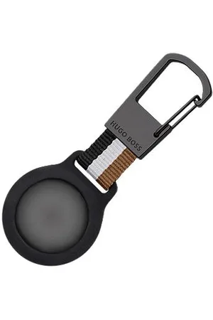 HUGO BOSS Signature-stripe key ring with AirTag holder