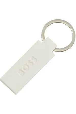 HUGO BOSS Logo key ring in silicone and brass