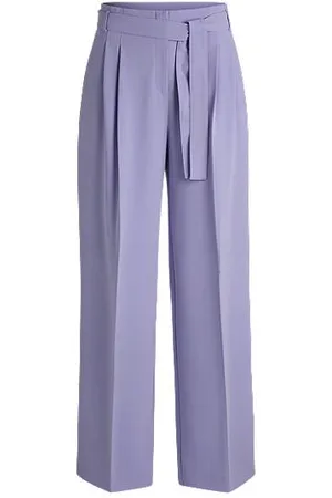 HUGO BOSS Relaxed-fit trousers in crease-resistant Japanese crepe