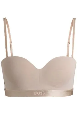 HUGO BOSS Cotton-blend bra with branded band and detachable straps