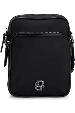 HUGO BOSS Twill reporter bag with Double B monogram