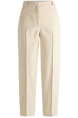 HUGO BOSS Relaxed-fit high-waisted trousers in velvet corduroy