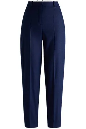 HUGO BOSS Regular-fit trousers in stretch cloth with tapered leg
