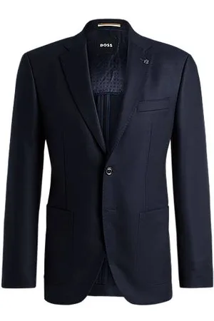 HUGO BOSS Regular-fit jacket in micro-patterned stretch virgin wool