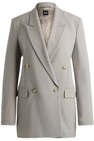 HUGO BOSS Regular-fit jacket with double-breasted closure
