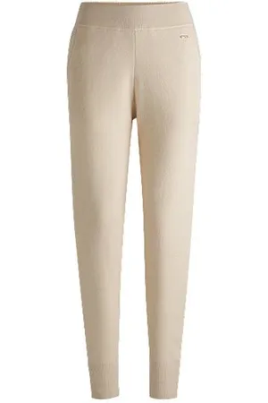 HUGO BOSS Knitted trousers in virgin wool and cashmere
