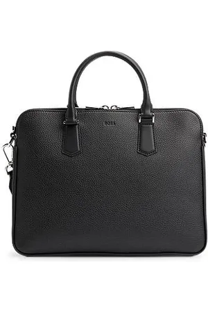 HUGO BOSS Slimline document case in Italian leather with emed logo