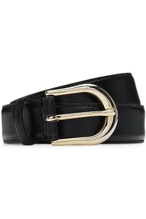 HUGO BOSS Italian-leather belt with logo buckle