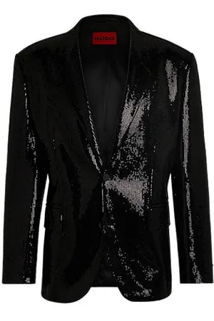 HUGO BOSS Modern-fit jacket in sequinned stretch fabric