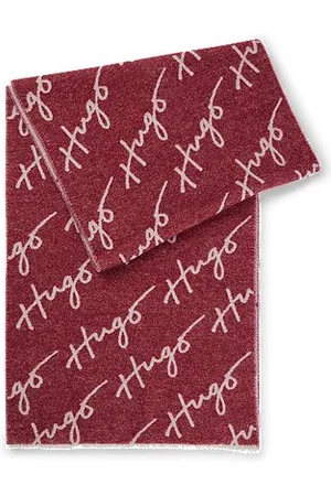 HUGO BOSS Logo-detail scarf in a wool blend