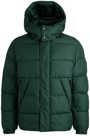 HUGO BOSS Water-repellent puffer jacket with detachable hood