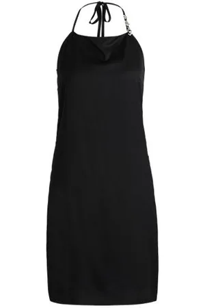 HUGO BOSS Halter-strap dress in satin with crystal trim