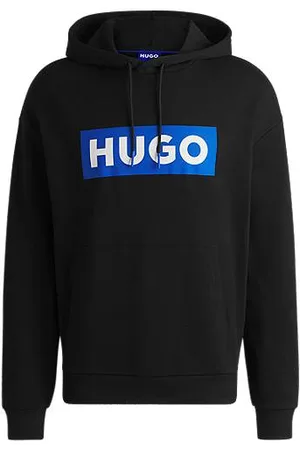 HUGO BOSS Regular-fit hoodie in French terry with logo print