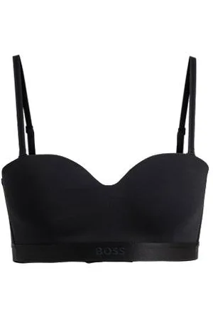 HUGO BOSS Cotton-blend bra with branded band and detachable straps