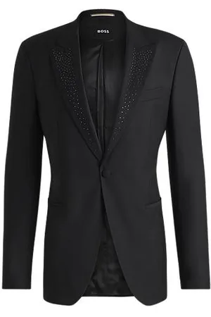 HUGO BOSS Slim-fit tuxedo jacket with embellished lapels