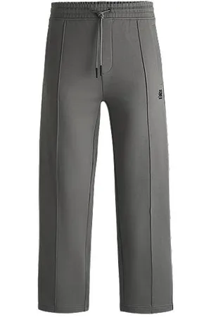 HUGO BOSS X RB cotton-terry tracksuit bottoms with logo tape