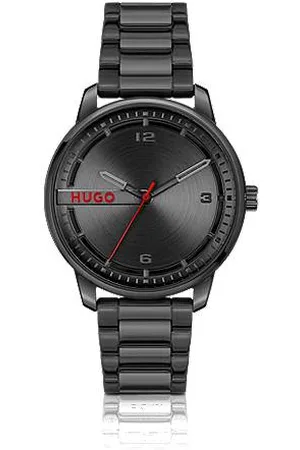 HUGO BOSS Steel watch with circular-brushed dial
