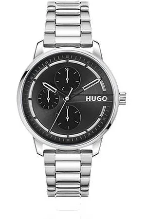 HUGO BOSS Stainless-steel link-bracelet watch with black dial