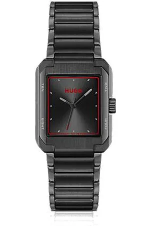 HUGO BOSS Steel watch with red accents