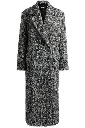 HUGO BOSS Oversize-fit coat in bouclé tweed