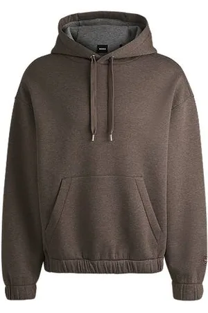 HUGO BOSS Cotton-blend hoodie in double-knit fabric