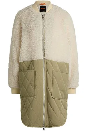HUGO BOSS Teddy-panelled quilted jacket