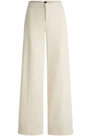 HUGO BOSS Regular-fit trousers in stretch-cotton velvet