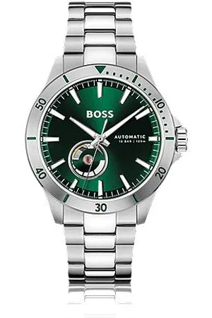 HUGO BOSS Stainless-steel automatic watch with green dial