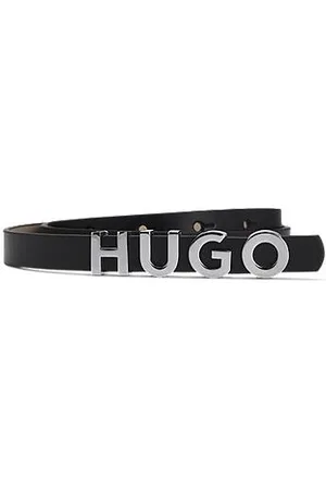 HUGO BOSS Italian-leather belt with logo buckle