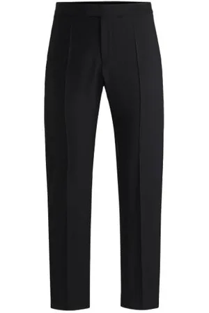 HUGO BOSS Regular-fit tuxedo trousers in a virgin-wool blend