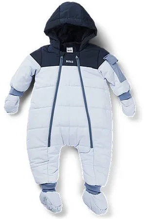 HUGO BOSS Baby snowsuit with faux-fur lining and logo details