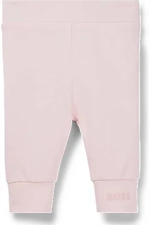 HUGO BOSS Baby leggings in stretch cotton with logo-print hem