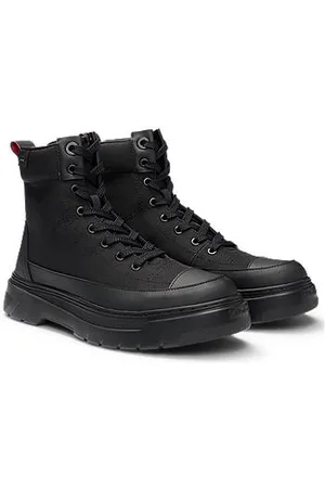 HUGO BOSS Hybrid lace-up boots with signature details