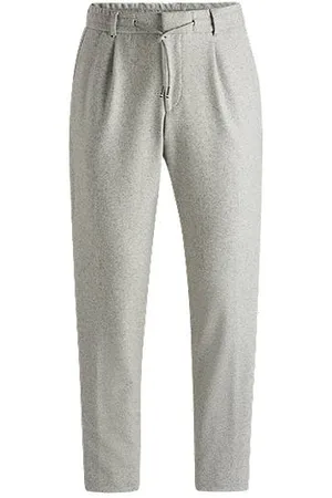HUGO BOSS Tapered-fit trousers in a melange wool blend