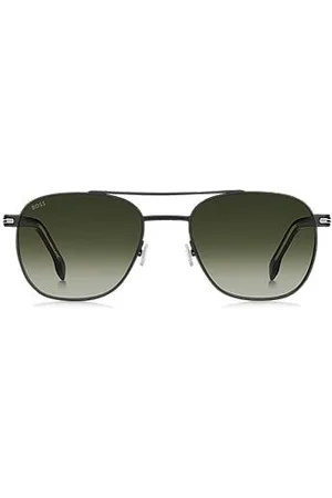 HUGO BOSS Double-bridge sunglasses in steel