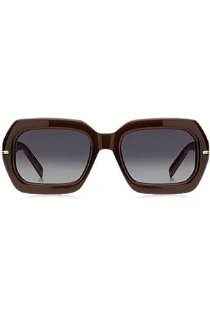 HUGO BOSS Brown-acetate sunglasses with temples