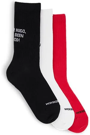 HUGO BOSS Three-pack of short socks in a cotton blend